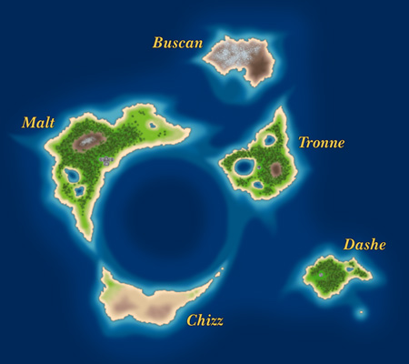 Map of the Quint Islands